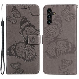 Coverup Vlinders Book Case - Samsung Galaxy A34 Hoesje - Taupe Grijs