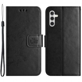 Coverup Bloemen & Vlinders Book Case - Samsung Galaxy A34 Hoesje - Zwart
