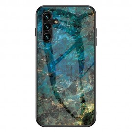 Coverup Marble Glass Back Cover - Samsung Galaxy A54 Hoesje - Emerald / Goud