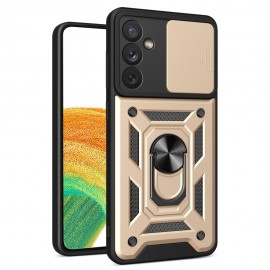 Coverup Armor Ring Kickstand Back Cover met Camera Shield - Samsung Galaxy A34 Hoesje - Goud