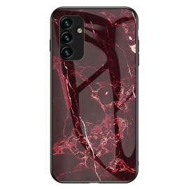 Coverup Marble Glass Back Cover - Samsung Galaxy A34 Hoesje - Rood