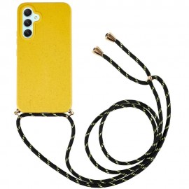 Coverup TPU Back Cover met Koord - Biologisch Afbreekbaar - Samsung Galaxy A34 Hoesje - Geel