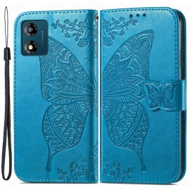 Vlinder Book Case - Motorola Moto E13 Hoesje - Blauw