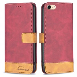 BINFEN Color Book Case - iPhone SE (2022/2020), iPhone 8 / 7 Hoesje - Rood