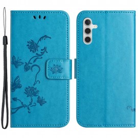 Coverup Bloemen & Vlinders Book Case - Samsung Galaxy A14 Hoesje - Blauw