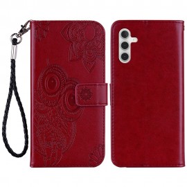 Uil Book Case - Samsung Galaxy A14 Hoesje - Rood