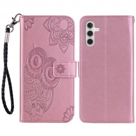 Uil Book Case - Samsung Galaxy A14 Hoesje - Rose Gold