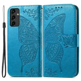 Vlinder Book Case - Samsung Galaxy A14 Hoesje - Blauw