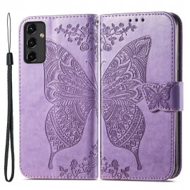 Vlinder Book Case - Samsung Galaxy A14 Hoesje - Paars