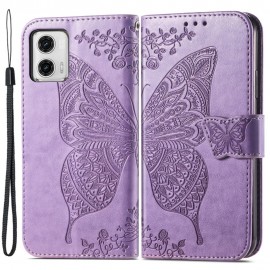 Coverup Vlinder Book Case - Motorola Moto G73 Hoesje - Paars