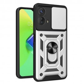 Ring Kickstand met Camera Shield - Motorola Moto G73 Hoesje - Grijs