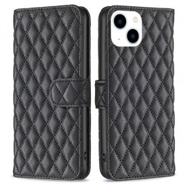 BINFEN Rhombus Book Case - iPhone 14 Hoesje - Zwart