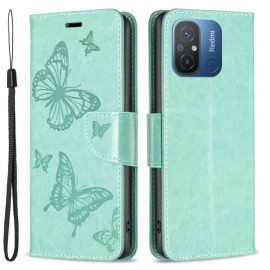 Coverup Vlinders Book Case - Xiaomi Redmi 12C Hoesje - Groen