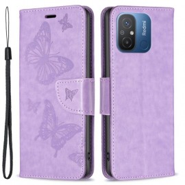 Coverup Vlinders Book Case - Xiaomi Redmi 12C Hoesje - Paars