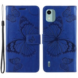 Coverup Vlinders Book Case - Nokia C12 Hoesje - Blauw