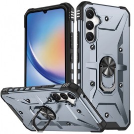 Coverup Heavy Duty Ring Kickstand Back Cover - Samsung Galaxy A34 Hoesje - Grijs
