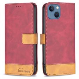 BINFEN Color Book Case - iPhone 13 Mini Hoesje - Rood