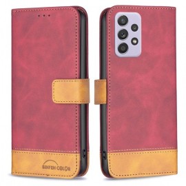 BINFEN Color Book Case - Samsung Galaxy A52 / A52s Hoesje - Rood