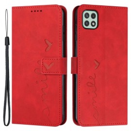 Coverup Smile Book Case - Samsung Galaxy A22 5G Hoesje - Rood