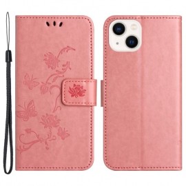 Coverup Bloemen & Vlinders Book Case - iPhone 15 Plus Hoesje - Roze