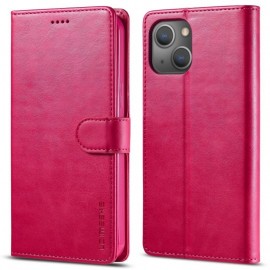 LC.IMEEKE Luxe Book Case - iPhone 15 Hoesje - Roze