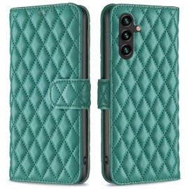 BINFEN Rhombus Book Case - Samsung Galaxy A05s Hoesje - Groen