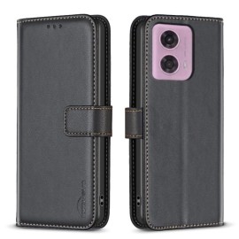 BINFEN Book Case - Motorola Moto G34 Hoesje - Zwart