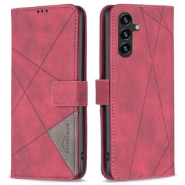 BINFEN Geometric Book Case - Samsung Galaxy A05s Hoesje - Rood