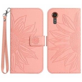 Coverup Zonnebloem Book Case met Koord - Samsung Galaxy Xcover 7 Hoesje - Pink