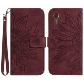 Coverup Zonnebloem Book Case met Koord - Samsung Galaxy Xcover 7 Hoesje - Bruin