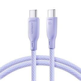 JOYROOM Gevlochten Kabel - USB-C naar USB-C - PD 60W - 1 meter - Paars