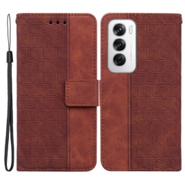 Coverup Geometric Book Case - OPPO Reno12 Hoesje - Bruin