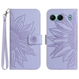Coverup Zonnebloem Book Case met Koord - OnePlus Nord 4 Hoesje - Lila