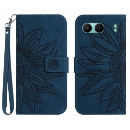 Coverup Zonnebloem Book Case met Koord - OnePlus Nord 4 Hoesje - Donkerblauw