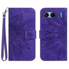 Coverup Zonnebloem Book Case met Koord - OnePlus Nord 4 Hoesje - Paars