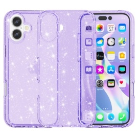 Coverup Glitter TPU Back Cover - iPhone 16 Plus Hoesje - Paars