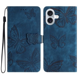 Coverup Vlinders Book Case - iPhone 16 Plus Hoesje - Blauw