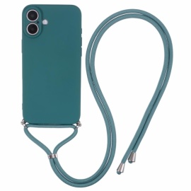 Coverup Colour TPU Back Cover met Koord - iPhone 16 Plus Hoesje - Everglade Green