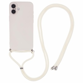 Coverup Colour TPU Back Cover met Koord - iPhone 16 Plus Hoesje - Ecru