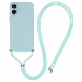 Coverup Colour TPU Back Cover met Koord - iPhone 16 Plus Hoesje - Mint Green