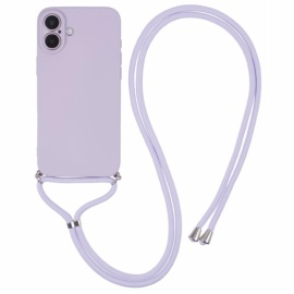 Coverup Colour TPU Back Cover met Koord - iPhone 16 Plus Hoesje - Lavendel