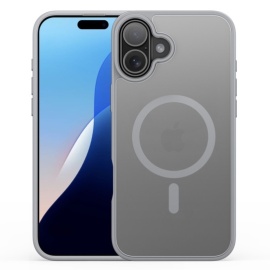 Dux Ducis Yind Series - Back Cover Mat Transparant - MagSafe Compatible - iPhone 16 Plus Hoesje - Grijs
