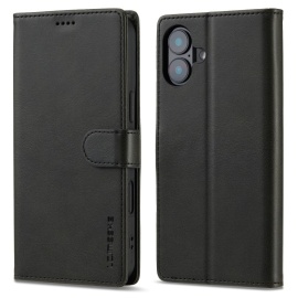 LC.IMEEKE Luxe Book Case - iPhone 16 Plus Hoesje - Zwart