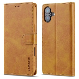 LC.IMEEKE Luxe Book Case - iPhone 16 Plus Hoesje - Bruin