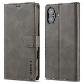 LC.IMEEKE Luxe Book Case - iPhone 16 Plus Hoesje - Grijs