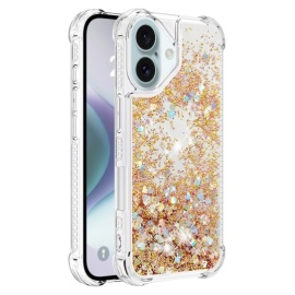 Coverup Liquid Glitter Back Cover - iPhone 16 Plus Hoesje - Goud