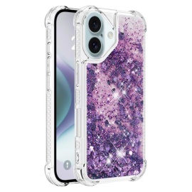 Coverup Liquid Glitter Back Cover - iPhone 16 Plus Hoesje - Paars
