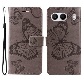 Coverup Vlinders Book Case - OnePlus Nord 4 Hoesje - Taupe Grijs