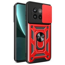 Coverup Armor Ring Kickstand Back Cover met Camera Shield - OnePlus 13R Hoesje - Rood