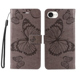 Coverup Vlinders Book Case - iPhone 16e Hoesje - Taupe Grijs